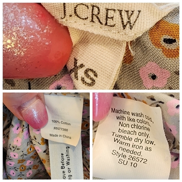 J. Crew floral mini dress.  Puff skirt. Elastic waist. Pockets.  Women's size XS - Picture 3 of 16